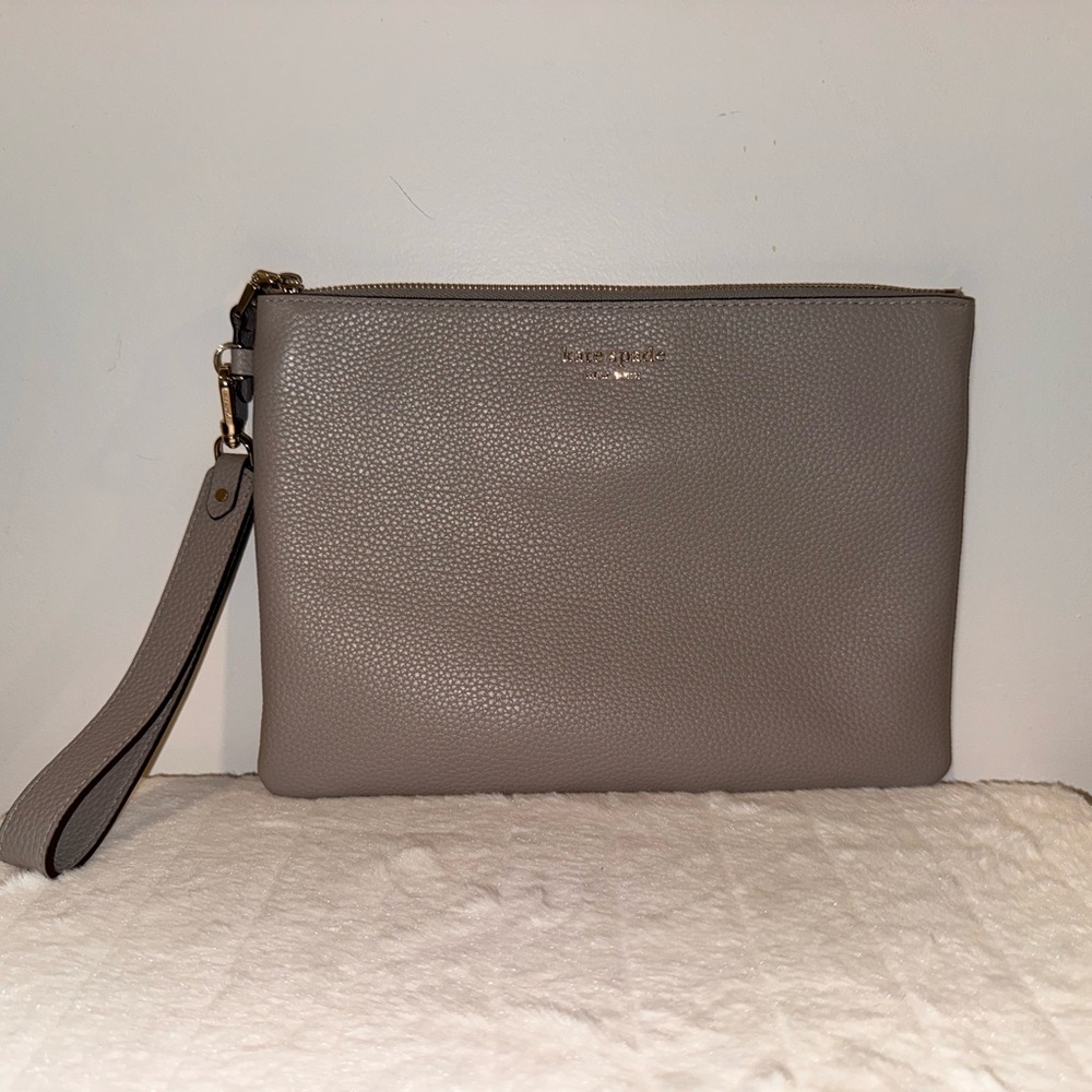 Kate Spade Roulette Larch Pouch Wristlet True Taupe
